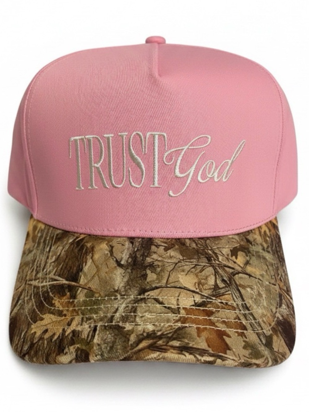 Simply Southern Pink & Camo 'TRUST God' Trucker Hat - New